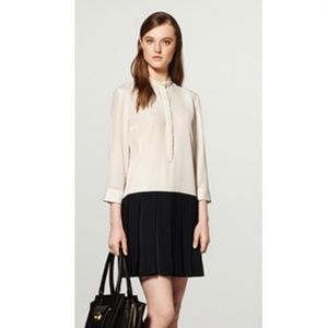 3.1 Phillip Lim for Target Pleated Shirt Dress size small Ivory Black 3/4 Sleeve